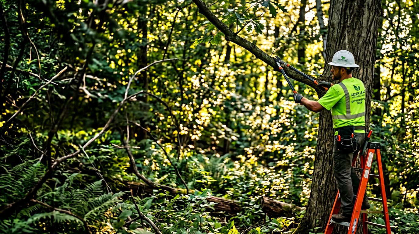 Landforce crew member restoring a Pittsburgh forest